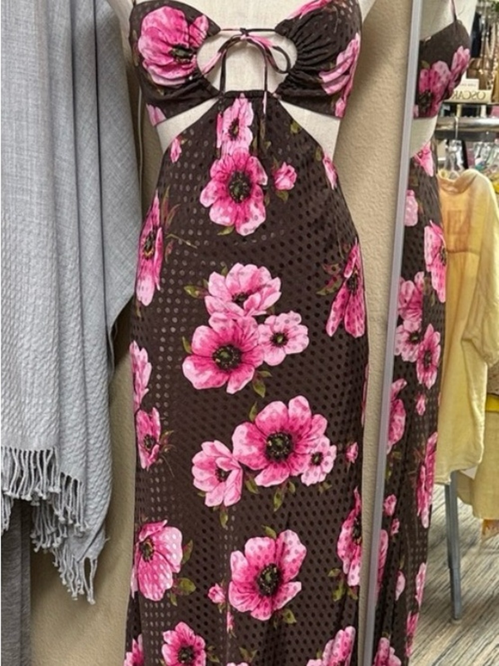 Lovers + Friends Midi Dress with Pink Floral Print - Picture 3 of 5
